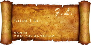 Faise Lia névjegykártya